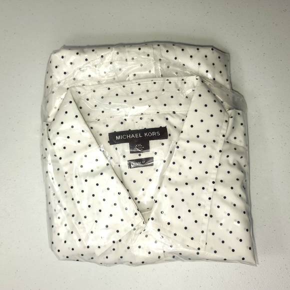 Michael Kors Men’s 2XL Slim Fit Mini Dot Button-Up Shirt NWT - Picture 4 of 5